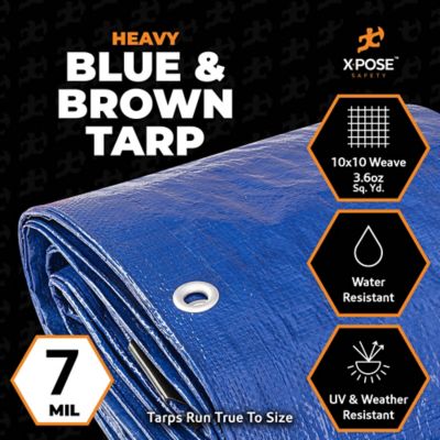 Image showing  Poly Tarp Heavy Duty 7 Mil Blue 20 ft. x 30 ft.