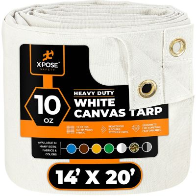 Xpose Safety Canvas Tarp 10 oz White 14 ft. x 20 ft.