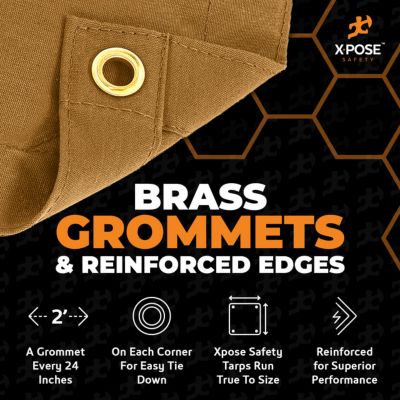 Image showing  Canvas Tarp 10 oz. Tan 14 ft. x 16 ft.