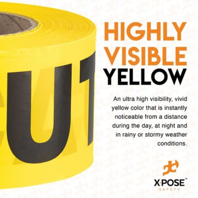 Image showing  12 rolls Caution Yellow Tape Roll 1000 ft x 3 in.