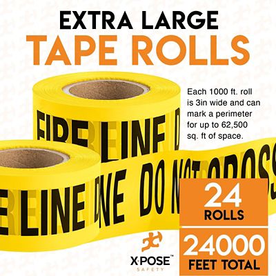 Image showing  24 rolls Fire line Do Not Enter Yellow Tape Roll 1000 ft x 3 in.