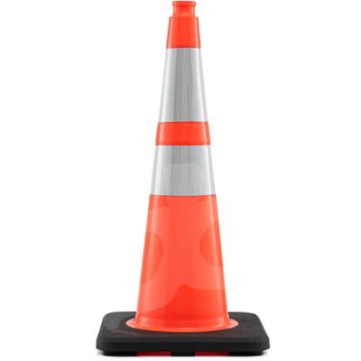 Xpose Safety Slim Line 6 in. and 4 in. collar PVC Multi-Purpose Safety Traffic Cone Orange 28 in.