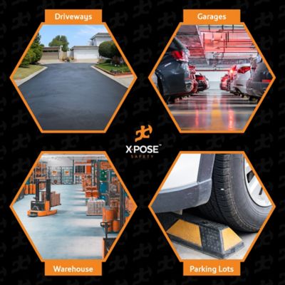 Image showing 6 th Xpose Safety 4 in. tall Parking Block Stop Black/White 72 in.