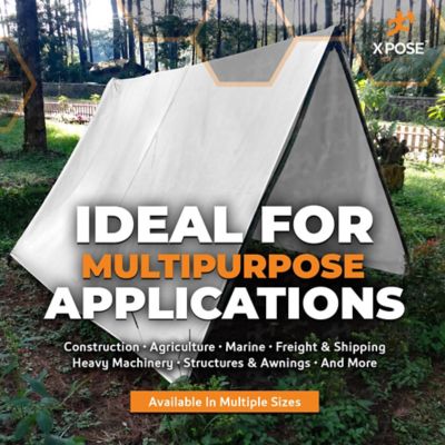 Image showing 5 th Xpose Safety Canvas Tarp 10 oz White 12 ft. x 24 ft.