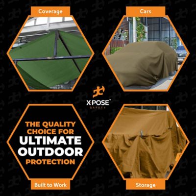 Image showing 6 th Xpose Safety Canvas Tarp 10 oz White 12 ft. x 24 ft.