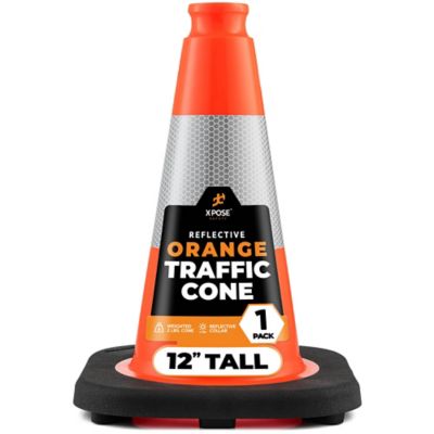Image showing  4 in. Collar PVC Multi-Purpose Safety Traffic Cone Orange 12 in.