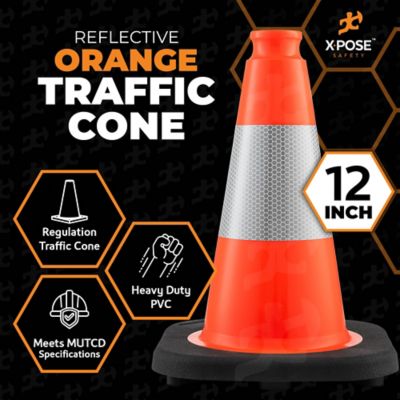 Image showing  4 in. Collar PVC Multi-Purpose Safety Traffic Cone Orange 12 in.