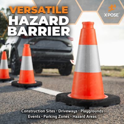 Image showing 6 th Xpose Safety 4 in. Collar PVC Multi-Purpose Safety Traffic Cone Orange 12 in.