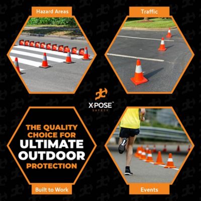 Image showing 7 th Xpose Safety 4 in. Collar PVC Multi-Purpose Safety Traffic Cone Orange 12 in.