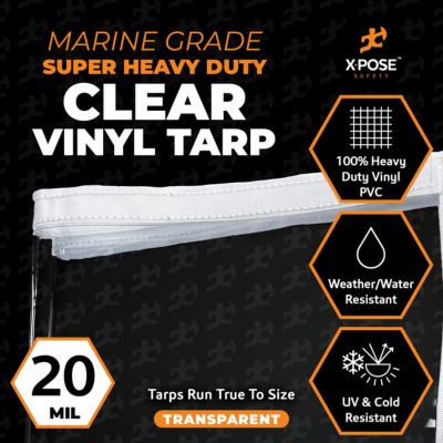Image showing  PVC Vinyl Tarp Heavy Duty 20 Mil Clear 8 ft. x 20 ft.