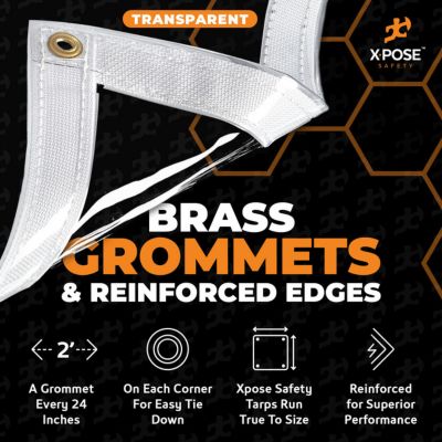 Image showing  PVC Vinyl Tarp Heavy Duty 20 Mil Clear 8 ft. x 20 ft.