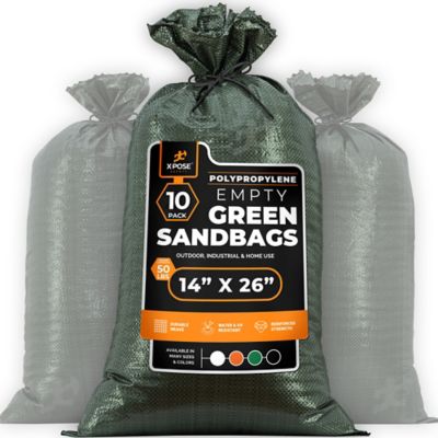 Xpose Safety 1000 Pack Polypropylene 50 lbs Green Sand Bags 14 in. x 26 in.