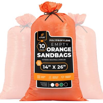 Xpose Safety 1000 Pack Polypropylene 50 lbs Orange Sand Bags 14 in. x 26 in.