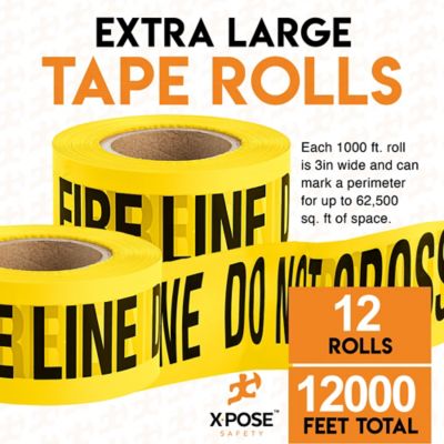Image showing  12 rolls Fire line Do Not Enter Yellow Tape Roll 1000 ft x 3 in.