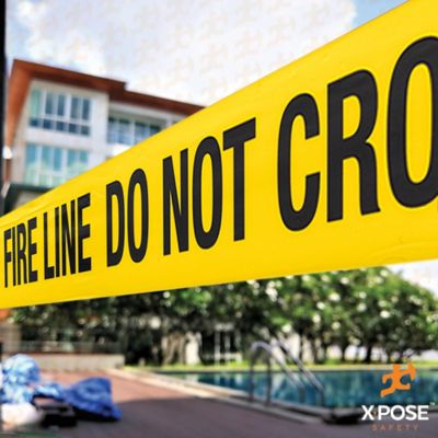 Image showing  12 rolls Fire line Do Not Enter Yellow Tape Roll 1000 ft x 3 in.