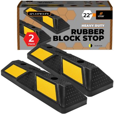 Xpose Safety 2 Pack Rubber Block Stop Yellow 22 in.