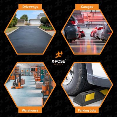 Image showing 6 th Xpose Safety 2 Pack Rubber Block Stop Yellow 22 in.