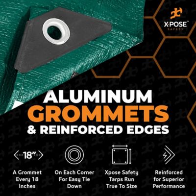 Image showing  Poly Tarp Heavy Duty 10 Mil Green/Black 60 ft. x 60 ft.