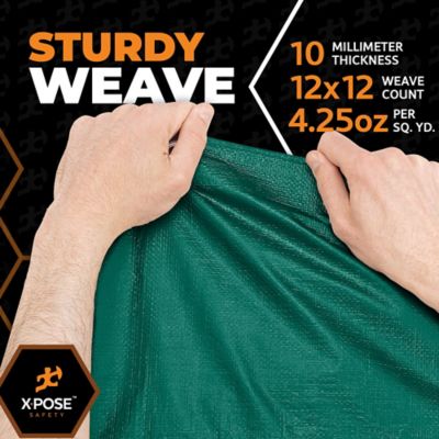 Image showing  Poly Tarp Heavy Duty 10 Mil Green/Black 60 ft. x 60 ft.