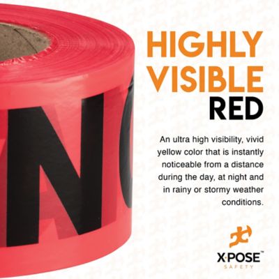 Image showing  24 rolls Danger Red Tape Roll 1000 ft x 3 in.