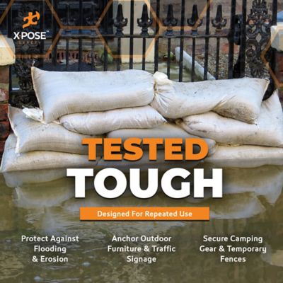 Image showing 5 th Xpose Safety 1000 Pack Polypropylene 50 lbs White Sand Bags 14 in. x 26 in.