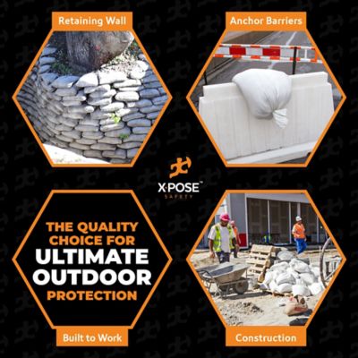 Image showing 6 th Xpose Safety 1000 Pack Polypropylene 50 lbs White Sand Bags 14 in. x 26 in.