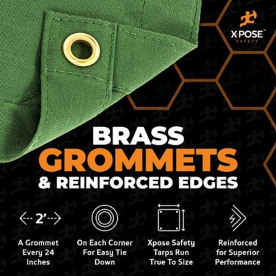 Image showing  Canvas Tarp 10 oz Green 12 ft. x 16 ft.