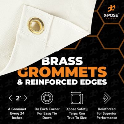 Image showing  Canvas Tarp 10 oz White 12 ft. x 16 ft.