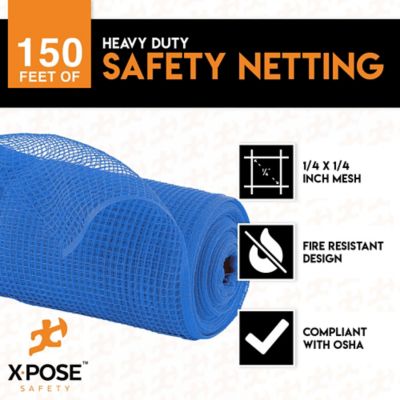 Image showing  1/4 in. Mesh Scaffold Net Fire Retardant Heavy Duty Blue 5.5 ft. x 150 ft.