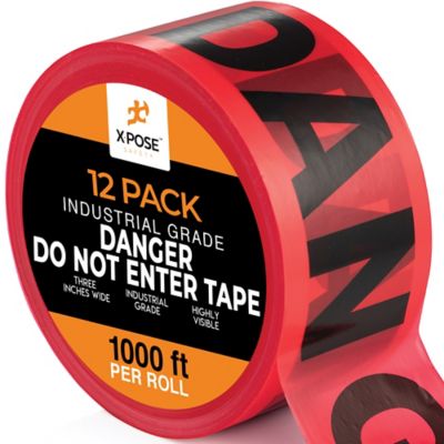 Xpose Safety 12 Rolls Danger/Do Not Enter Red Tape Roll 1000 ft x 3 in.