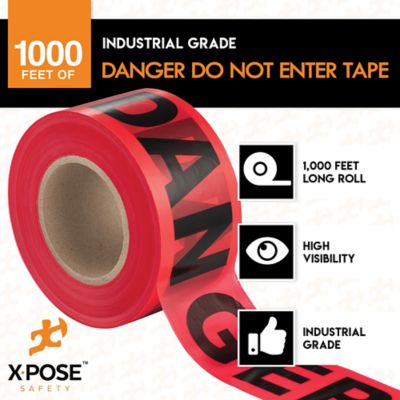 Image showing  12 Rolls Danger/Do Not Enter Red Tape Roll 1000 ft x 3 in.