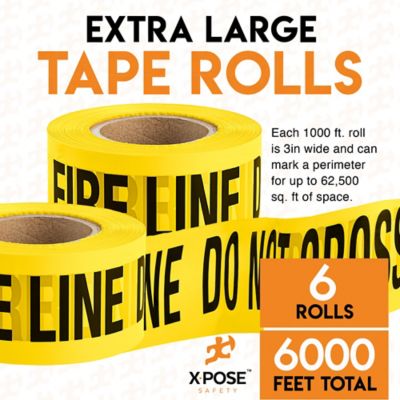 Image showing  6 Rolls Fire line Do Not Enter Yellow Tape roll 1000 ft x 3 in.
