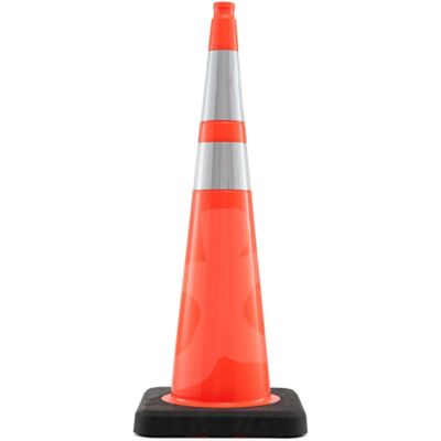 Xpose Safety 12 lbs base Slim Line 6 in. and 4 in. Collar PVC Multi-Purpose Safety Traffic Cone Orange 36 in.