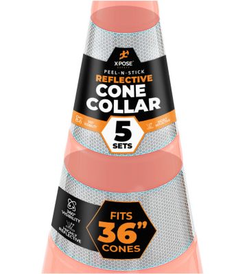 Xpose Safety 5 Pack Set of 6 in. and 4 in. High Reflective cone Collar for 36 in. traffic cone