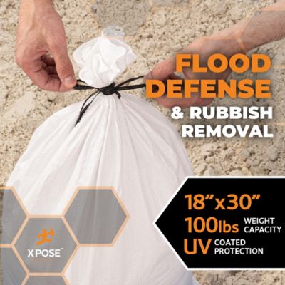 Image showing  10 Pack Polypropylene 50 lbs White Sand Bags 18 in. x 30 in.