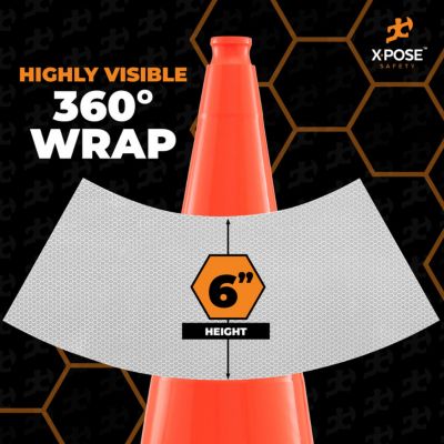 Image showing  5 Pack 6 in. High Reflective cone collar for 18 in. Traffic Cone
