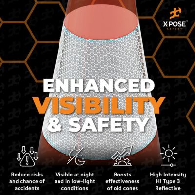 Image showing  5 Pack 6 in. High Reflective cone collar for 18 in. Traffic Cone
