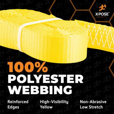 Image showing  4 Pack Heavy Duty Ratchet Straps with Double J Hooks Yellow 1 in. x 15 foot