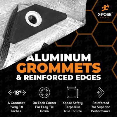 Image showing  Poly Tarp Heavy Duty 10 Mil Silver/Black 60 ft. x 60 ft.