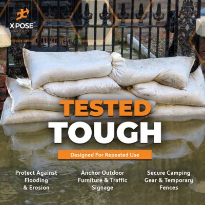 Image showing 5 th Xpose Safety 500 Packs Polypropylene 50 lbs White Sand Bags 14 in. x 26 in.