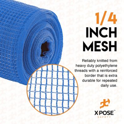Image showing  1/4 in. Mesh Scaffold Net Fire Retardant Heavy Duty Blue 4 ft. x 150 ft.