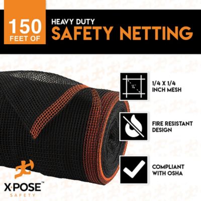 Image showing  1/4 in. Mesh Scaffold Net Fire Retardant Heavy Duty Black 4 ft. x 150 ft.