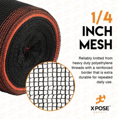 Image showing  1/4 in. Mesh Scaffold Net Fire Retardant Heavy Duty Black 4 ft. x 150 ft.