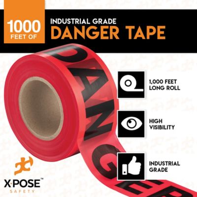 Image showing  2 Rolls Danger Red Tape Roll 1000 ft. x 3 in.