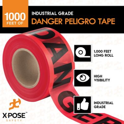 Image showing 2 th Xpose Safety 2 Rolls Danger/Peligro Do Not Enter Red Tape Roll 1000 ft. x 3 in.