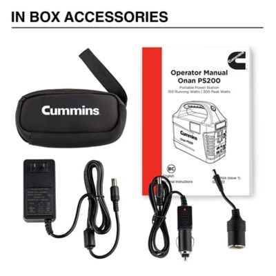 Image showing 6 th Cummins 150-Watt Portable Power Station, 194Wh, Lithium-Ion Battery, 300W Solar Generator, Modified Sine Wave