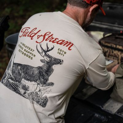 Image showing 4 th Field & Stream Men's Long-Sleeve Deer T-Shirt