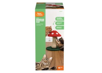 Image showing 7 th Paws & Claws Red Mushroom Jute Cat Scratcher Post, 18 in.