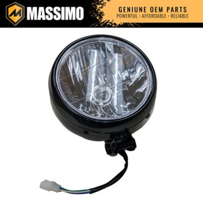 Massimo Headlight for Massimo MB200 Mini Bikes, Black