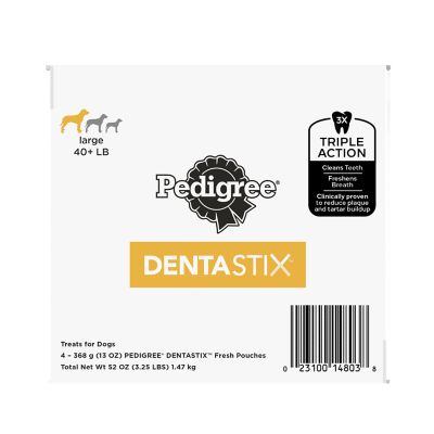 Pedigree Dentastix Dental Dog Treats for Large Dogs Fresh Flavor pk., 52 oz.